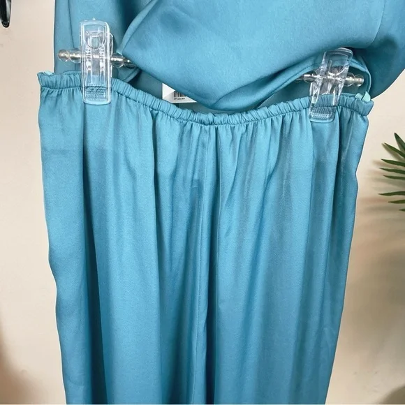 Fame and Partners The Rosalie Wide Leg Relaxed Pants Dark Sea - Picture 3 of 7